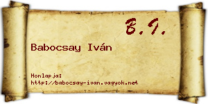 Babocsay Iván névjegykártya