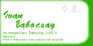 ivan babocsay business card